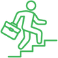 employee walking up stairs icon