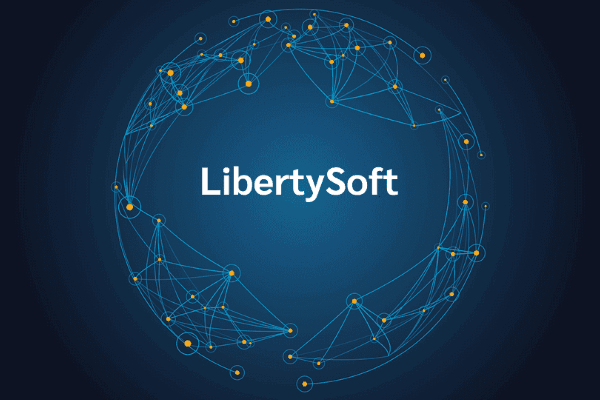 product name on an abstract blue and yellow background